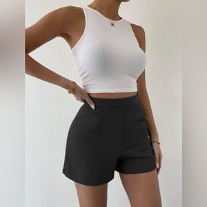 SHEIN Fold Pleated Straight Leg Shorts